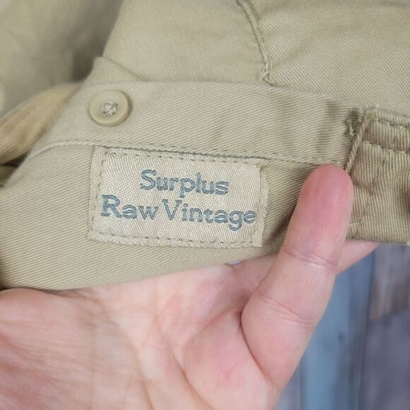 Surplus Raw Vintage Military Distressed Long Sleeve Button Down Shirt Khaki Med - Picture 7 of 8